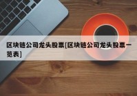 区块链公司龙头股票[区块链公司龙头股票一览表]